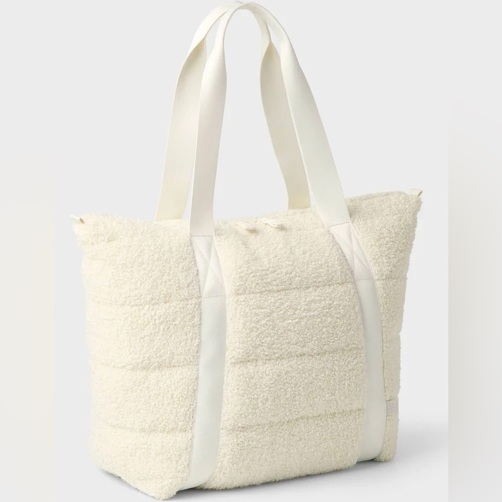ALL IN MOTION NWT faux Shearling tote bag -cream